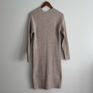 Stitch drop tan long sleeve sweater dress s xs NWT